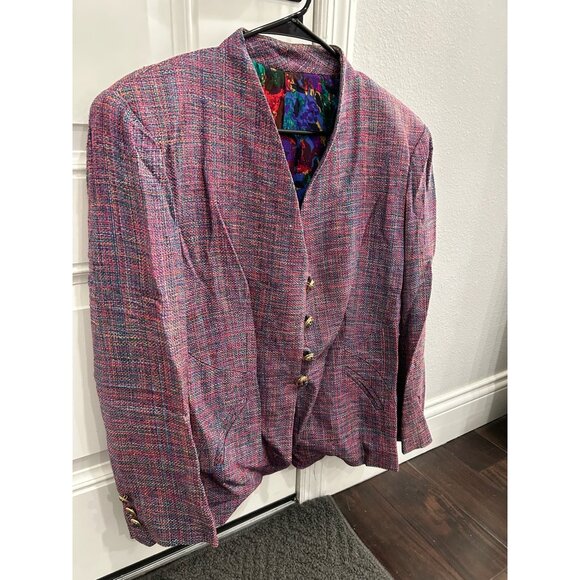 Womens Handmade Multicolor Tweed Skirt Blazer Set - Picture 4 of 11